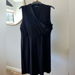 EILEEN FISHER black v-neck dress